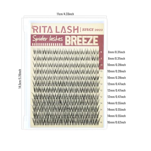 RITALASH Spider Lash Clusters Natural Wispy Eyelash Extensions 8-16mm DIY Fake Lashes