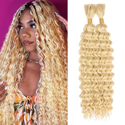 613 Blonde Deep Wave Human Hair Bundles 18 Inch