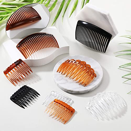 24-Piece French Hair Side Combs Set - 3 Sizes, 4 Colors