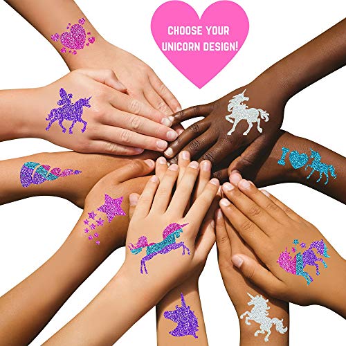 GirlZone Unicorn Glitter Tattoo Kit - 33 Pieces
