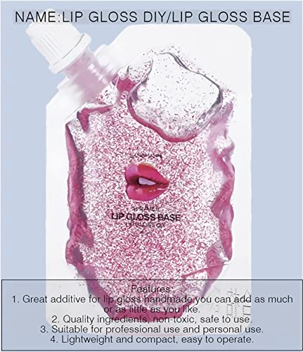 DIY Lip Gloss Base Kit - 4 Glitter Colors, 20ml Each