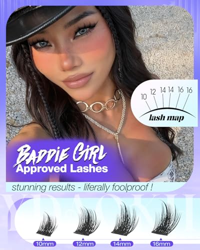 YDAGKH K - Spiky Manga Lash Clusters 10-16mm D-Curl | False Eyelashes, DIY Anime Doll/Baddie Look