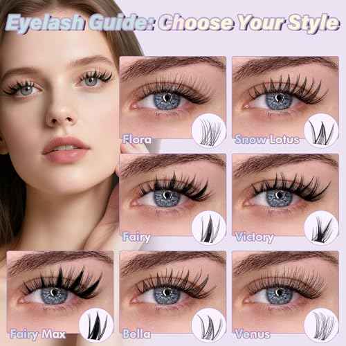 B&Q Fairy Lash Clusters Invisible Band False Eyelashes Clusters Natural Cluster Eyelash Extensions Comfortable Individual Lashes Extension DIY Soft Eyelash Clusters£¨Fairy-MIX8-18mm£©