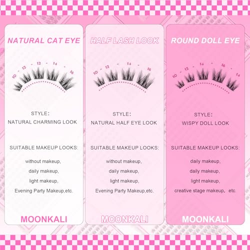 MOONKALI Manga Lash Clusters Kit Natural Waterproof Eyelash Extension 10-16MM CC Curly - Includes Lash Kit-Manga Variation