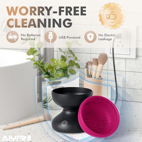 Alyfini Electric Makeup Brush Cleaner Machine – Fast Spinning Washer