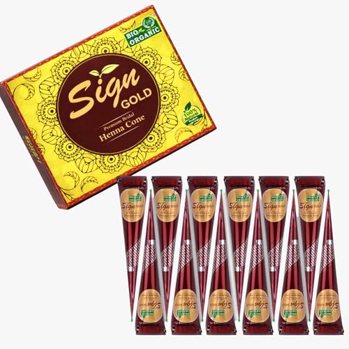 Sign GOLD 100% Natural Henna Hair Dye Cones - Reddish Brown