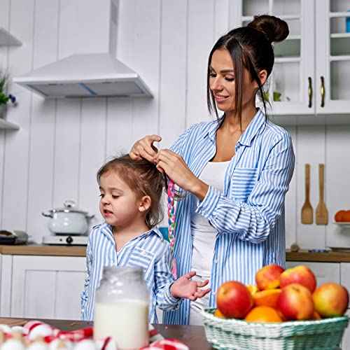 6 Pcs Rainbow Color Braids Hair Extensions - Ponytails & Bows with Rubber Bands - Glitter Braided Wig - Cosplay Hair Accessories for Girls & Women