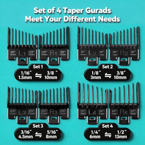 Wahl Clipper Fade Guide Set – 4 Durable Taper Guards