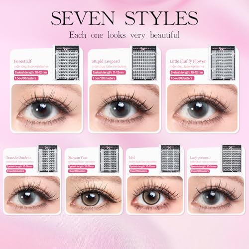 Lash Clusters 80Pcs DIY Eyelash Extensions Kit - Wispy 9MM