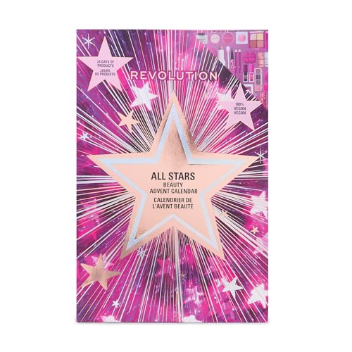 Revolution Beauty 2025 Advent Calendar - 24-Piece Vegan Makeup Gift Set for Lips, Eyes & Face