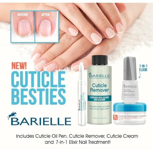 Barielle Cuticle Besties Nail & Cuticle Treatment 4-PC Set - Deluxe Nail Care & Cuticle Care Collection