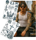 Cholo LA Gangster Fake Tattoos – 2 A4 Sheets