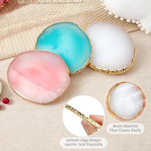 Resin Nail Art Palette Set - 3 Trays with Gilded Edges