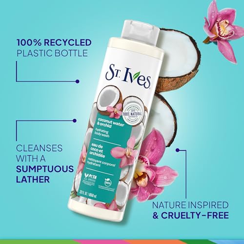 St. Ives Coconut Water & Orchid Hydrating Body Wash 100% Natural 22 oz.