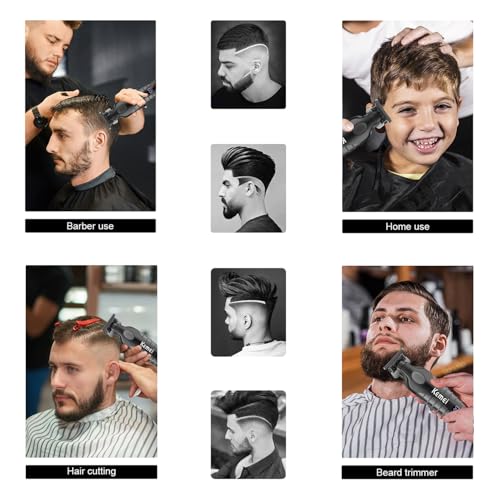 KEMEI 2293 Cordless Hair Clipper for Men with Rechargeable Battery, Precision Stainless Steel Blades, Adjustable Guard & LED Display