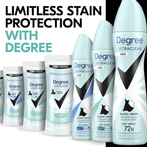 Degree Women's UltraClear Black+White Antiperspirant, 48H Protection, 4-Pack
