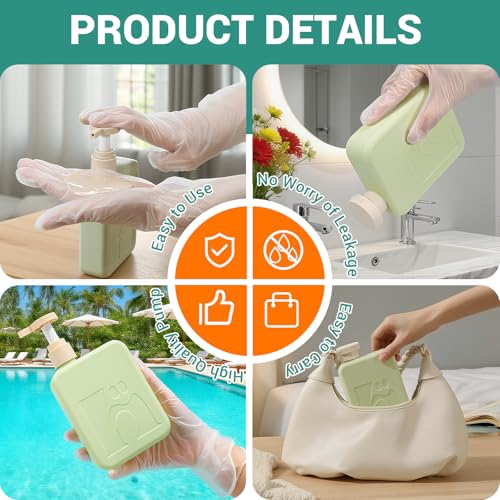 Travel Pump Bottles 330ml - Refillable Leak-Proof Dispenser (2 Pack)