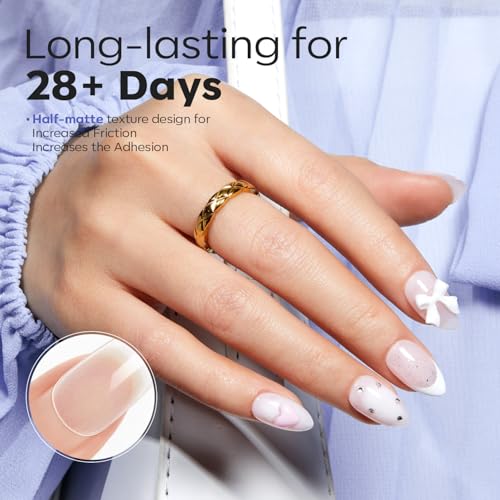 Modelones Short Almond Fake Nail Tips - Half Matte 510Pcs for Nail Extensions DIY