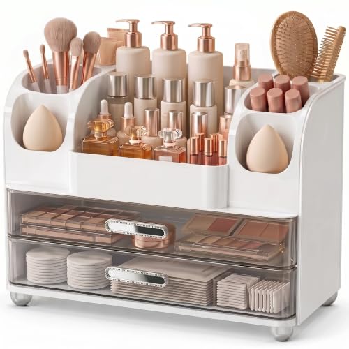 Large Makeup Organizer for Vanity - Waterproof Cosmetic Storage