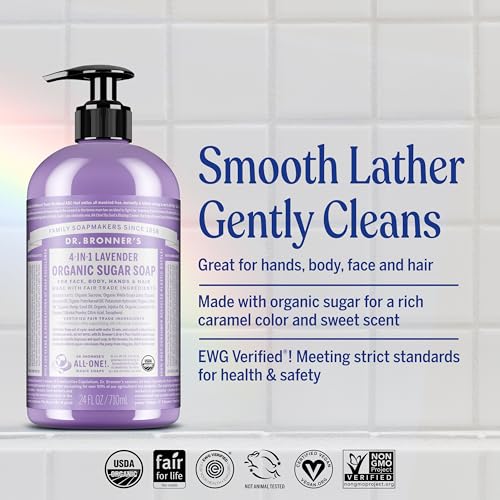 Dr. Bronner's Organic Lavender Sugar Soap, 64 oz