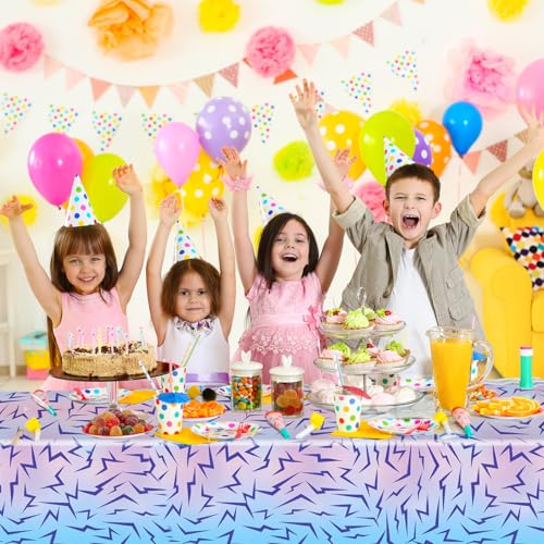 JU XIN 2-Pack Purple Demon Birthday Party Tablecloths for Kpop Celebrations