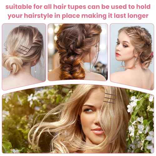 mini bobby pins,50 Count 1.38 inch Metal Hair Clips for Children,Girls and Women,Suitable for All Hair Types (Brown-01)