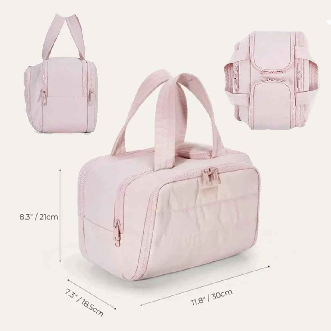 Ptop Toiletry Bag, Travelfree Toiletry Bag, Travel Toiletry Bag, 4-in-1 Multi-functional Wide-Open Travel Cosmetic Bag, Waterproof Dry-Wet Separation(Black)