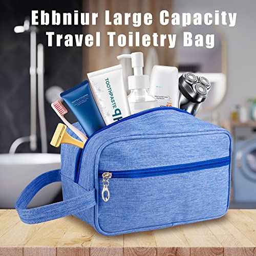 Toiletry Bag, Large Capacity Travel Bag for Toiletries, Waterproof Oxford Fabric Toiletry Organizer for Travel, Business Trips and Daily Use, Travel Essentials for Men or Women (Light Blue)
