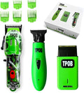 TPOB Green Slime 2 Barber Hair Clippers Set with Matte Case & Fade Blade for Men