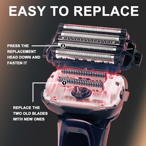 2 Packs Men's Electric Shaver Replacement Blades and Foil for Pa-nasonic ARC5 5-Blade Shavers, Compatible with WES9032P ES9032 ES9034 ES9036 ES9038 ES-LV61, ES-LV65, ES-LV67, ES-LV95, ES-LV97
