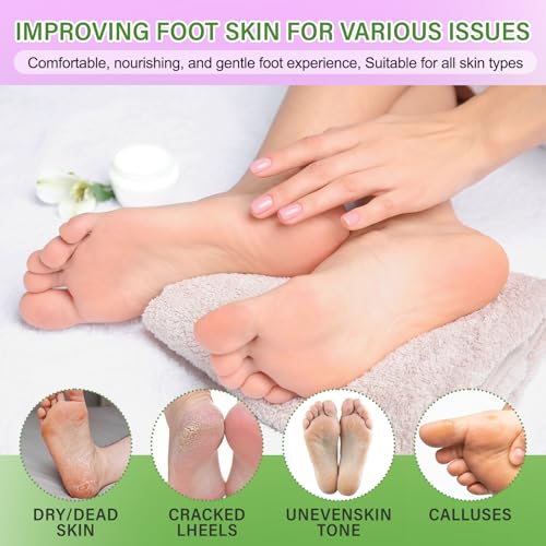 BESNEL 8-Pack Foot Peeling & Moisturizing Mask Set for Dry Cracked Feet