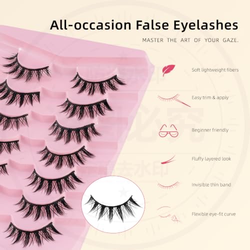 Manga 3D Vegan False Eyelashes - Wispy Mink Lashes (7 Pairs)
