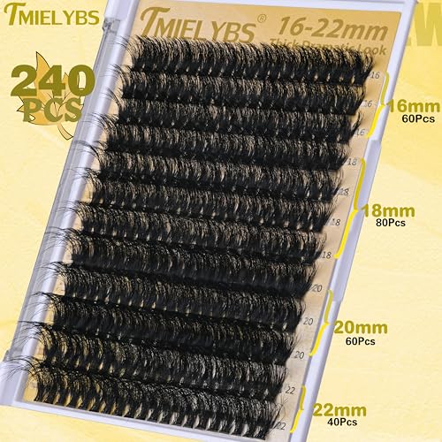 Lash Clusters Kit 16-22mm Eyelash Extensions 240pcs Wispy