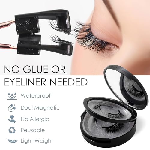 Reusable Magnetic Eyelashes - Lightweight 3D Lashes, No Glue Needed