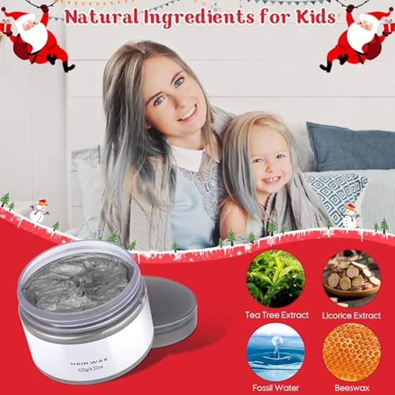 6-Color Temporary Hair Wax Set for DIY Hairstyles | Washable & Gentle