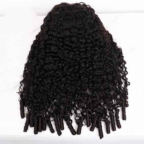 Half Wig Human Hair for Women 12 Inch Burmese Curly Glueless Clip-In Wigs 250% Density 3 IN 1 Half Wigs Flip Over Beginner Friendly Go Drawstring Wig No Glue No Sew Natural Color & Easy Install