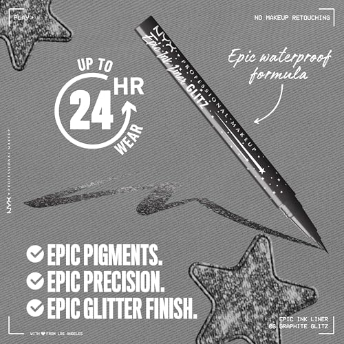 NYX Epic Ink Glitz Waterproof Metallic Eyeliner - Graphite