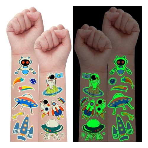 Glow in The Dark Space Tattoos for Kids - 290 Styles