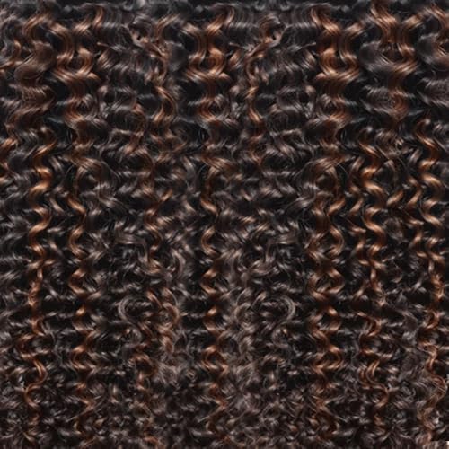 Fridnae Light Brown P1B/30 Curly Wave Human Hair Bundles 26 Inch - Double Weft Brazilian Virgin Remy Hair