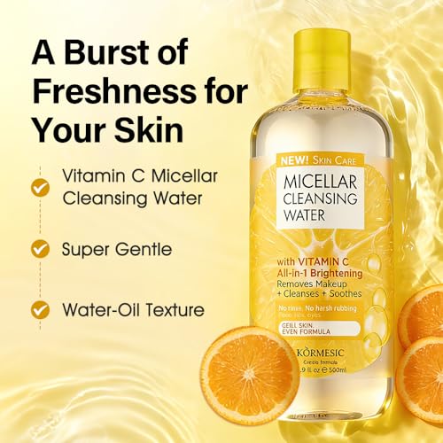 Micellar Water with Vitamin C - Makeup Remover & Face Cleanser 16.9oz