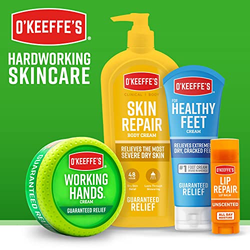 O'Keeffe's Cooling Relief Lip Repair Lip Balm for Dry, Cracked Lips, Stick, (Pack of 4)