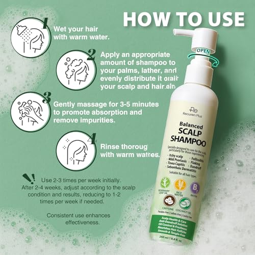 Recuren Plus Antifungal Shampoo for Dandruff & Scalp Relief - 8.8 fl. oz