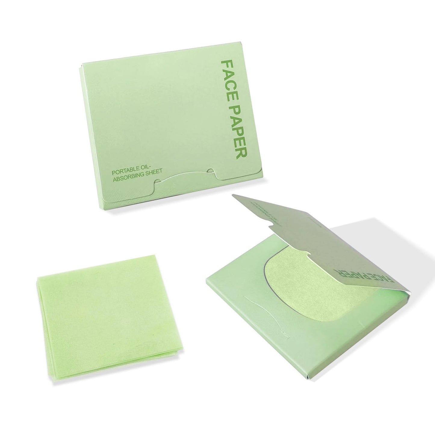 BOROLA Oil Blotting Paper for Face 200 Sheets Replacement Packs, Soft Absorbing Pads for Face Shine Control, Portable Oil Absorbing Tissues for Oily Skin, Design for Men & Women(Green)