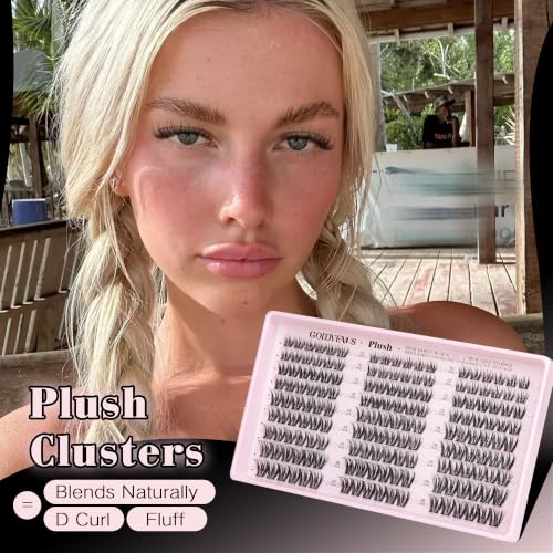 Goddvenus D Curl Plush Lash Clusters - Natural Wispy Extensions