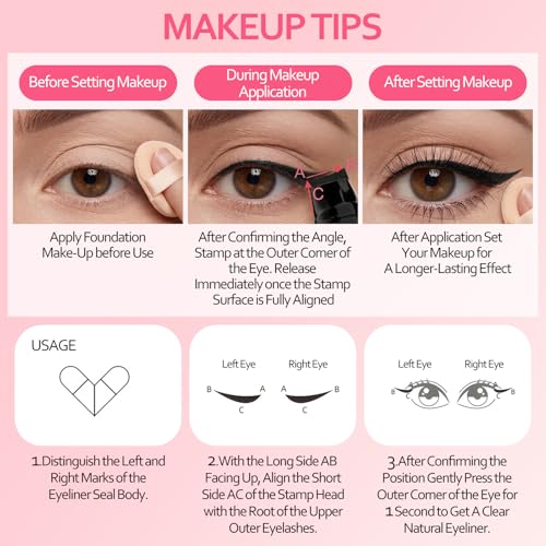 Winged Eyeliner Stamp Pen - Dual-Ended Cat Eye Makeup Tool