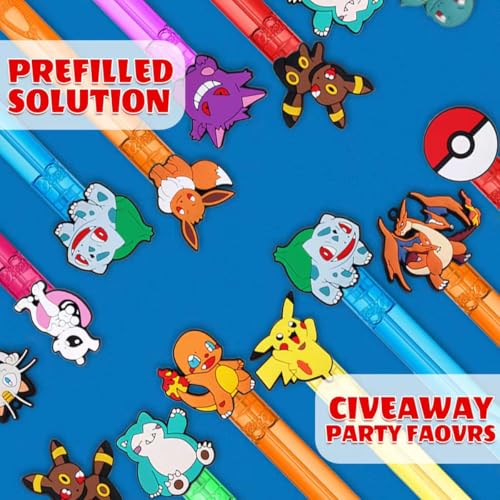 Pokemon Bubble Wands Party Favors, 24-Pack for Kids