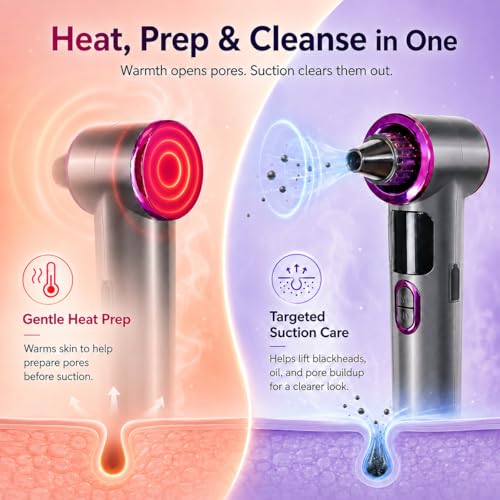 Heated Blackhead Remover Vacuum with Warm Compress & 3 Suction Levels