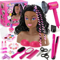 Cleboen Kids Hair Styling Doll Head Playset with Hairdryer & Accessories