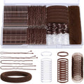 IKOCO 415pc Hair Pin Set with U Pins, Ties & Hair Net, Brown