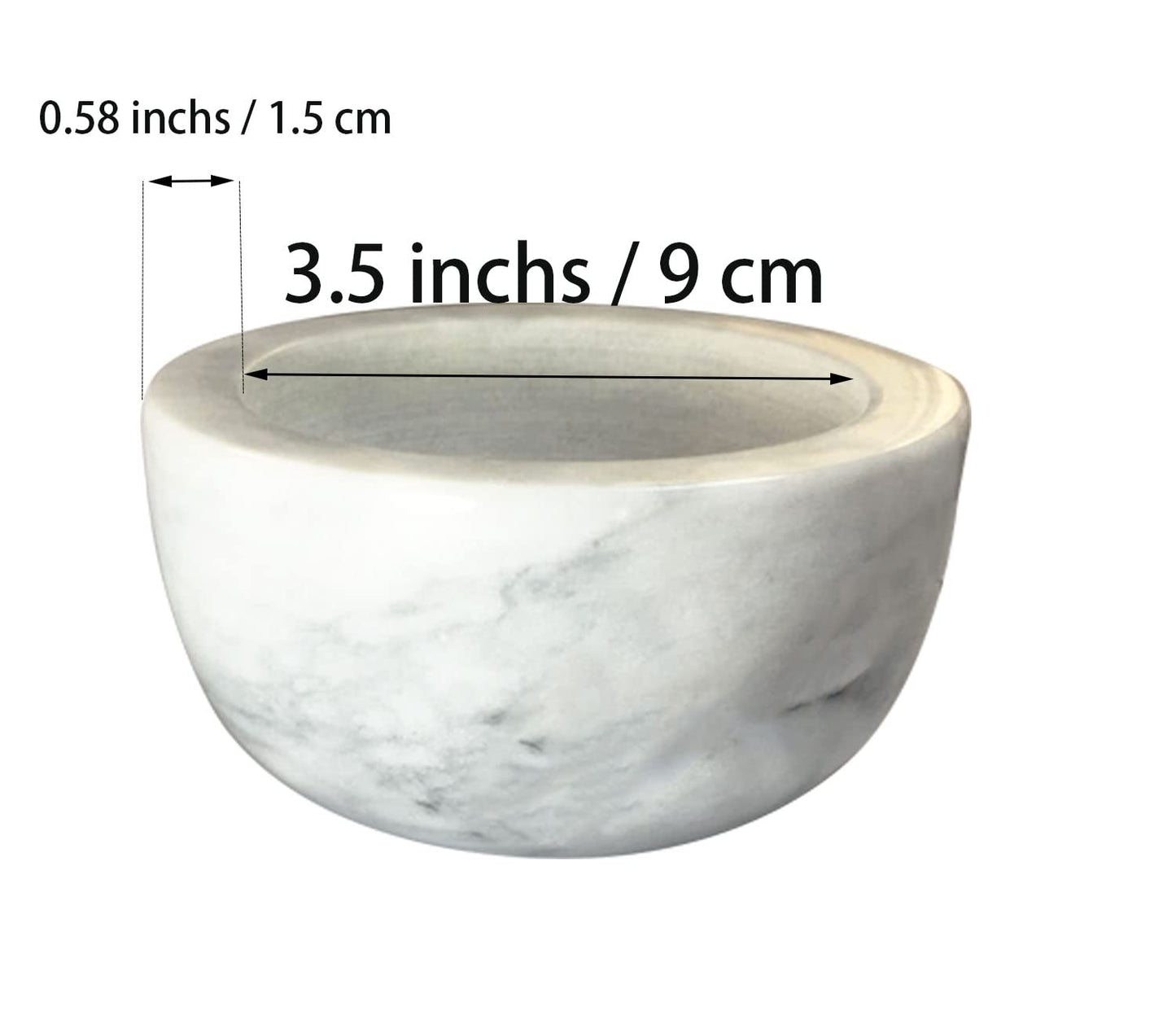 Yepmlrt Marble Shaving Bowl，Handcrafted White Marble Later，Shaving Soap & Cream Bowl for Men，Lather Mug with Interior Grooves Builds a Rich.